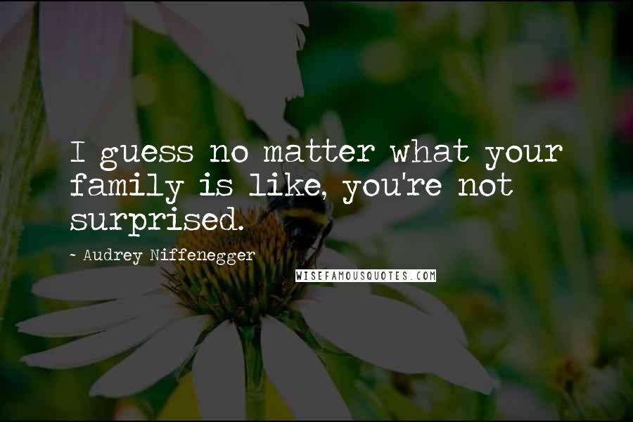 Audrey Niffenegger Quotes: I guess no matter what your family is like, you're not surprised.