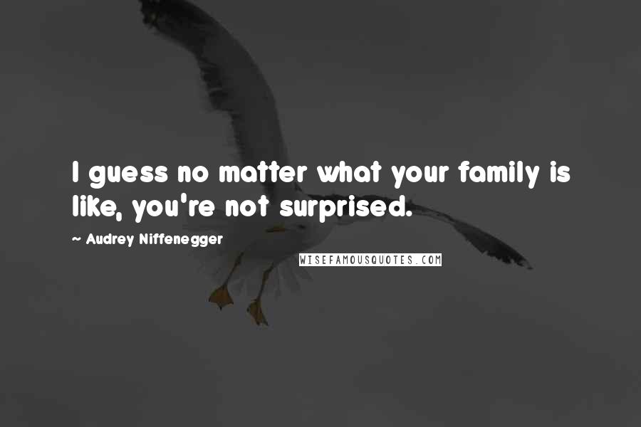 Audrey Niffenegger Quotes: I guess no matter what your family is like, you're not surprised.