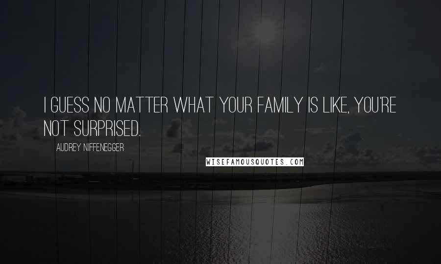 Audrey Niffenegger Quotes: I guess no matter what your family is like, you're not surprised.