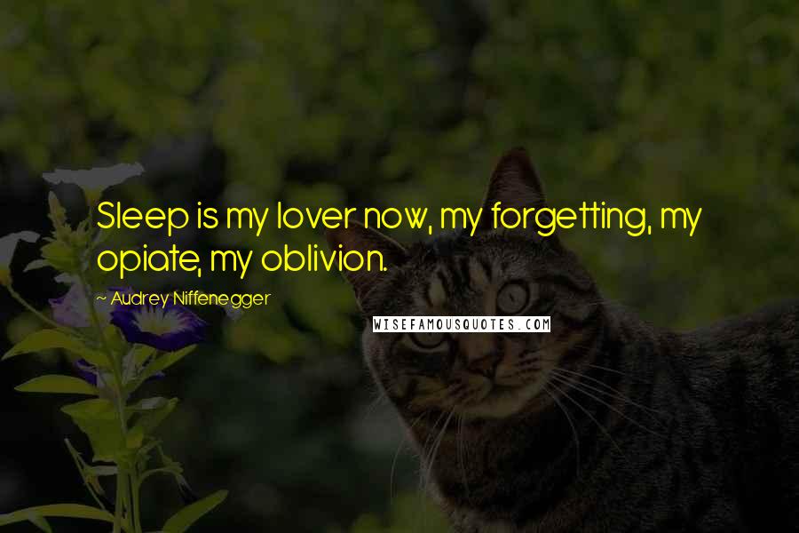 Audrey Niffenegger Quotes: Sleep is my lover now, my forgetting, my opiate, my oblivion.