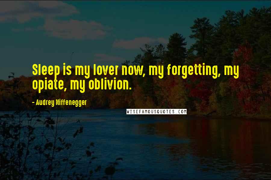 Audrey Niffenegger Quotes: Sleep is my lover now, my forgetting, my opiate, my oblivion.