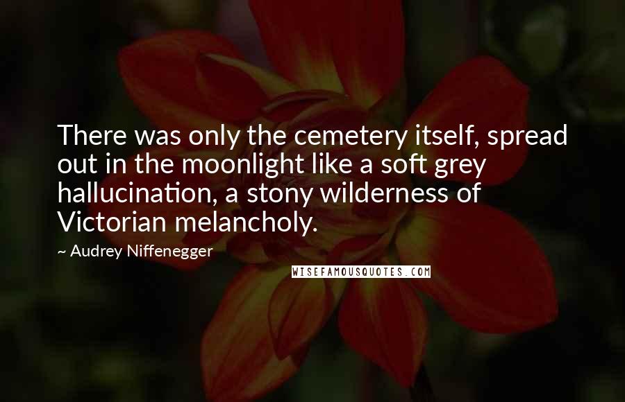 Audrey Niffenegger Quotes: There was only the cemetery itself, spread out in the moonlight like a soft grey hallucination, a stony wilderness of Victorian melancholy.