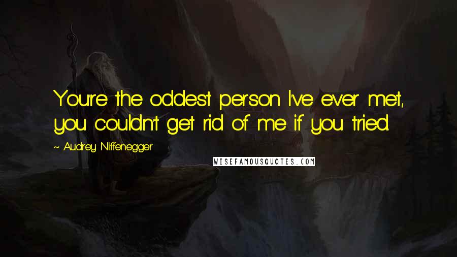 Audrey Niffenegger Quotes: You're the oddest person I've ever met, you couldn't get rid of me if you tried.