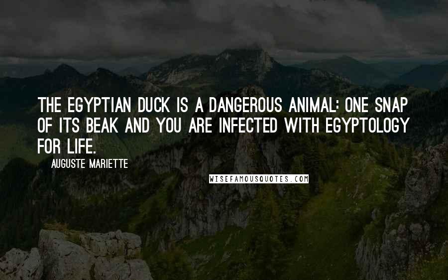 Auguste Mariette Quotes: The Egyptian duck is a dangerous animal: one snap of its beak and you are infected with Egyptology for life.