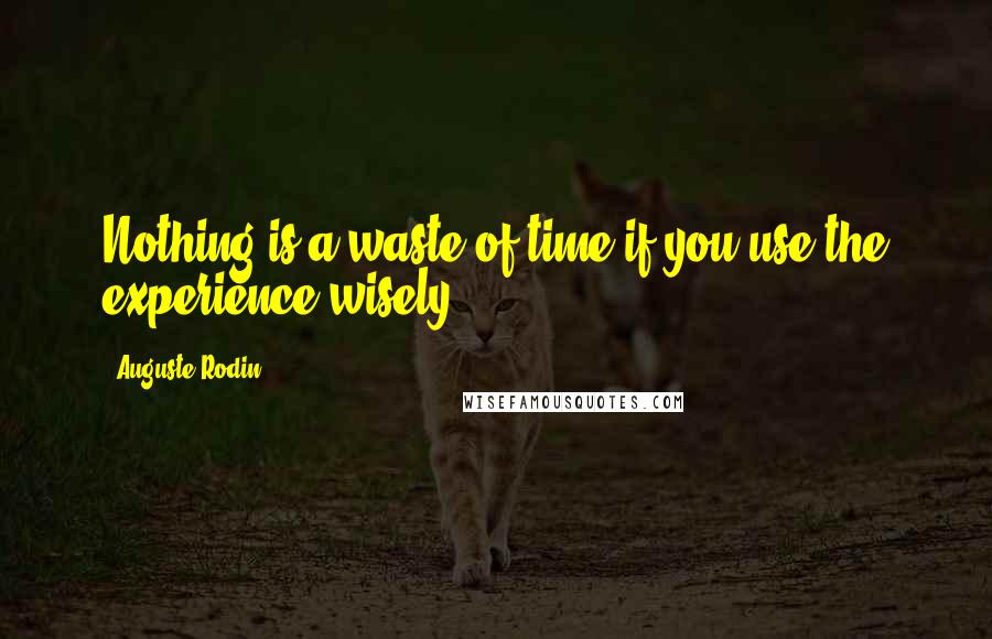 Auguste Rodin Quotes: Nothing is a waste of time if you use the experience wisely.