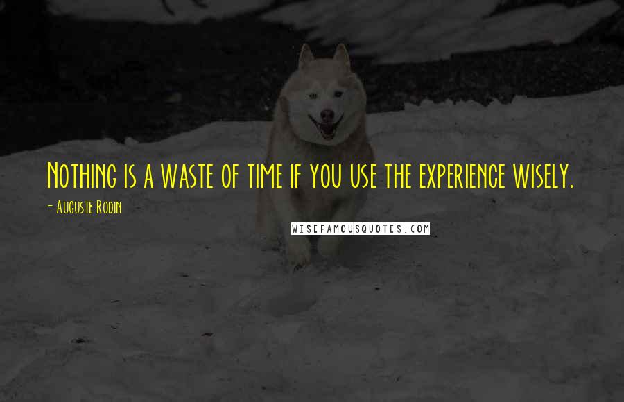 Auguste Rodin Quotes: Nothing is a waste of time if you use the experience wisely.