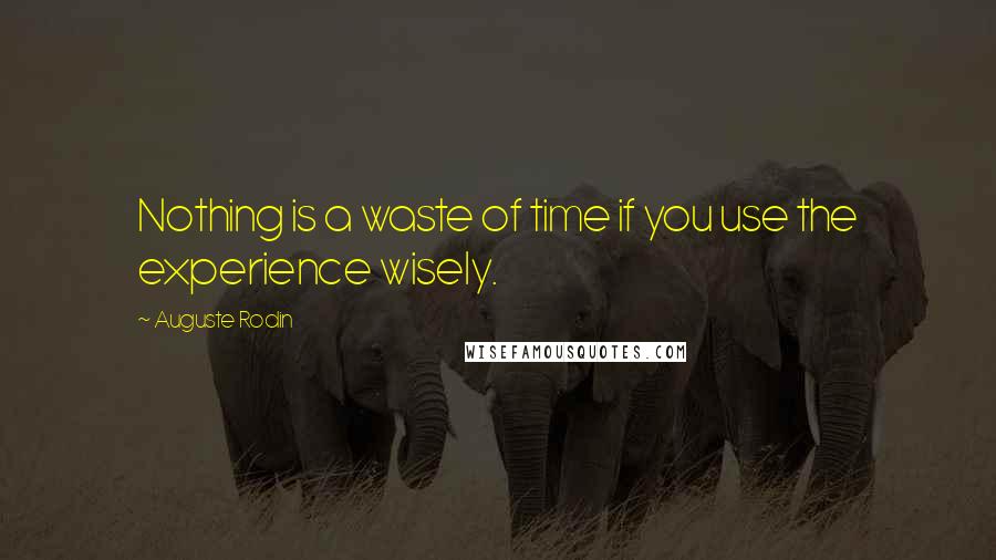 Auguste Rodin Quotes: Nothing is a waste of time if you use the experience wisely.