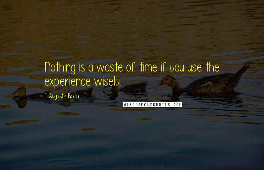 Auguste Rodin Quotes: Nothing is a waste of time if you use the experience wisely.