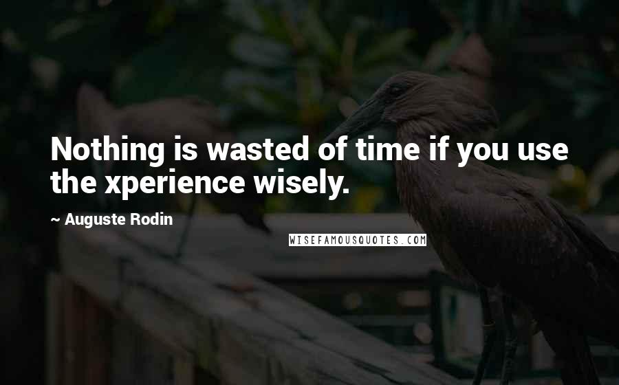 Auguste Rodin Quotes: Nothing is wasted of time if you use the xperience wisely.