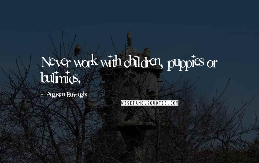 Augusten Burroughs Quotes: Never work with children, puppies or bulimics.