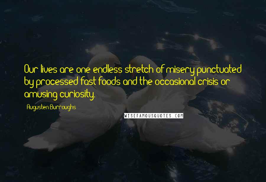 Augusten Burroughs Quotes: Our lives are one endless stretch of misery punctuated by processed fast foods and the occasional crisis or amusing curiosity.