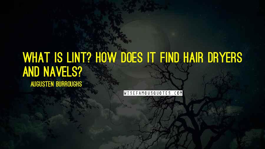 Augusten Burroughs Quotes: What is lint? How does it find hair dryers and navels?