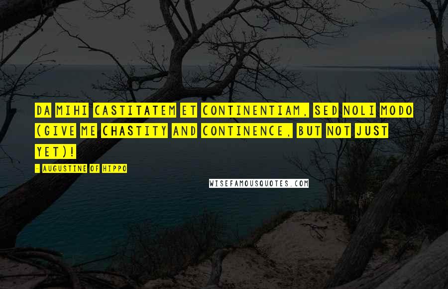 Augustine Of Hippo Quotes: Da mihi castitatem et continentiam, sed noli modo (Give me chastity and continence, but not just yet)!