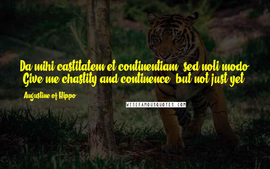 Augustine Of Hippo Quotes: Da mihi castitatem et continentiam, sed noli modo (Give me chastity and continence, but not just yet)!