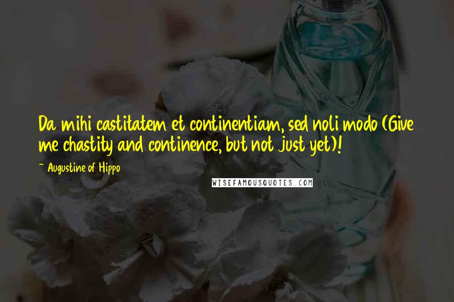 Augustine Of Hippo Quotes: Da mihi castitatem et continentiam, sed noli modo (Give me chastity and continence, but not just yet)!