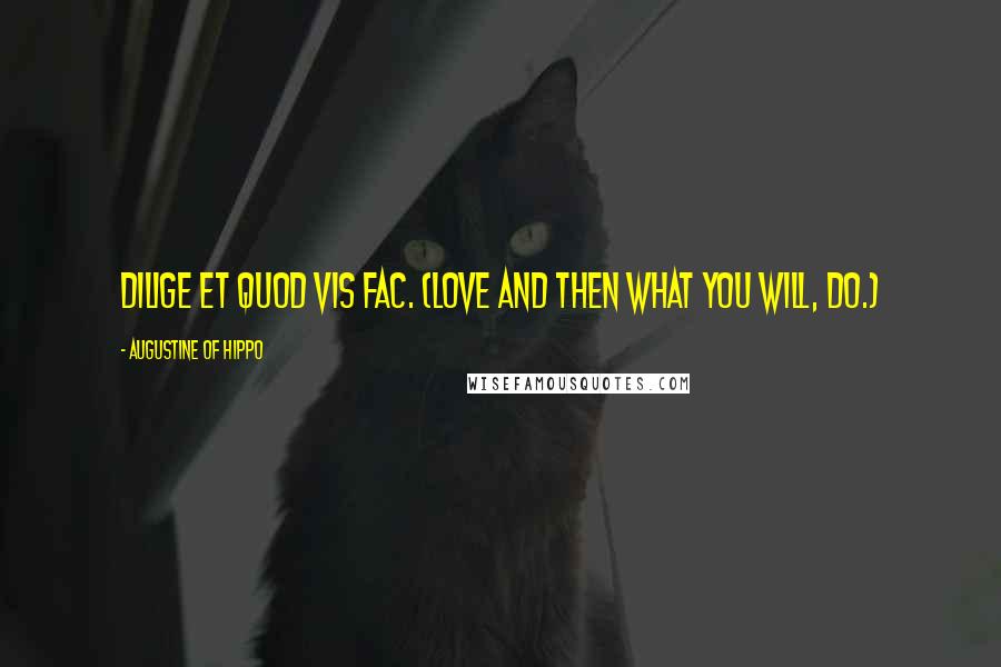 Augustine Of Hippo Quotes: Dilige et quod vis fac. (Love and then what you will, do.)