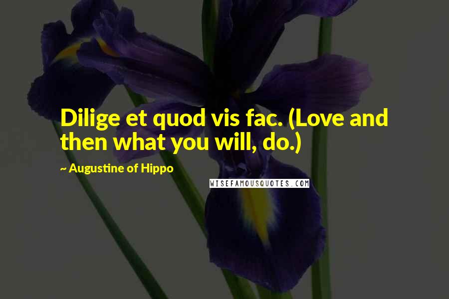 Augustine Of Hippo Quotes: Dilige et quod vis fac. (Love and then what you will, do.)