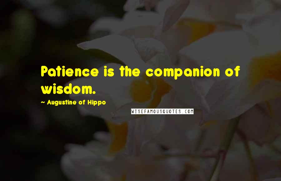 Augustine Of Hippo Quotes: Patience is the companion of wisdom.