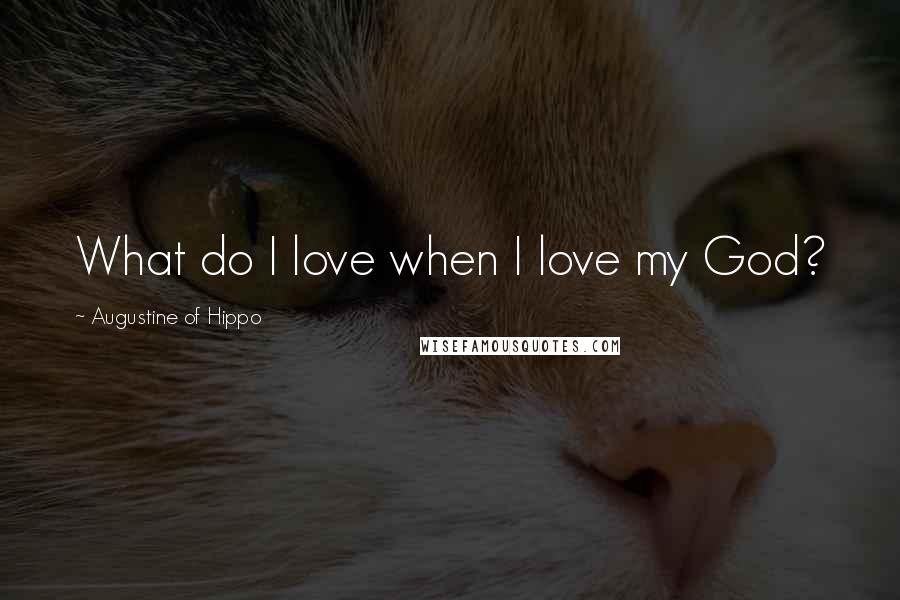 Augustine Of Hippo Quotes: What do I love when I love my God?