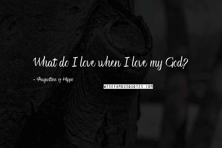 Augustine Of Hippo Quotes: What do I love when I love my God?