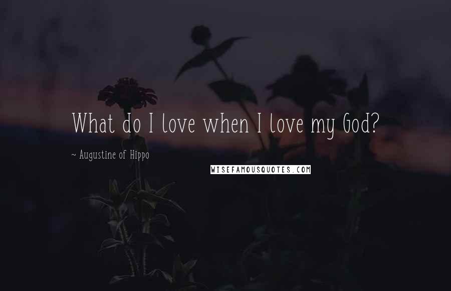 Augustine Of Hippo Quotes: What do I love when I love my God?