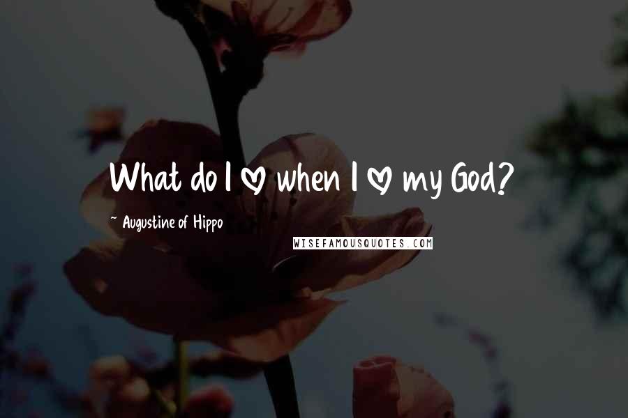 Augustine Of Hippo Quotes: What do I love when I love my God?
