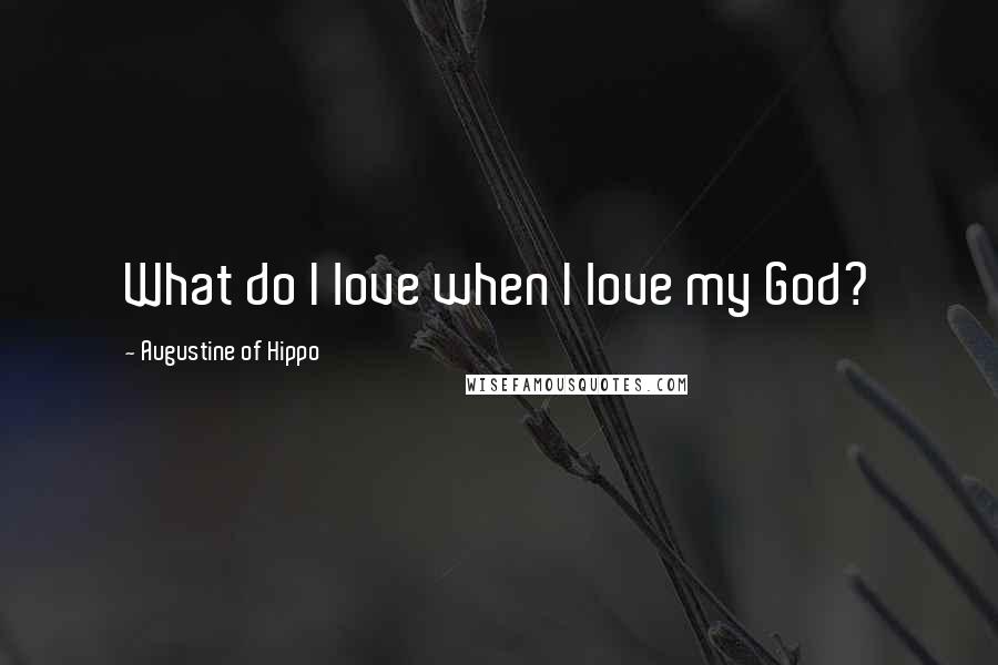 Augustine Of Hippo Quotes: What do I love when I love my God?