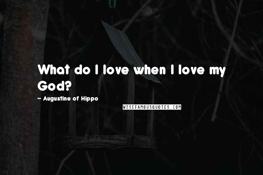 Augustine Of Hippo Quotes: What do I love when I love my God?