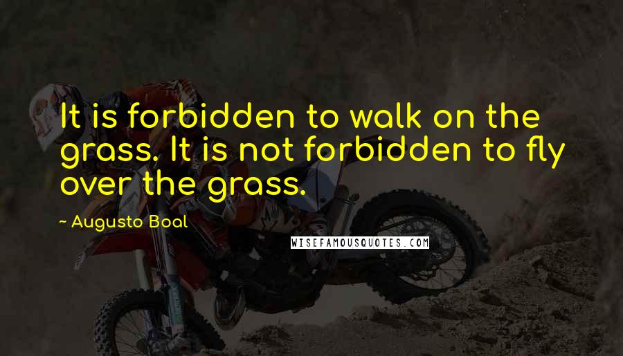 Augusto Boal Quotes: It is forbidden to walk on the grass. It is not forbidden to fly over the grass.