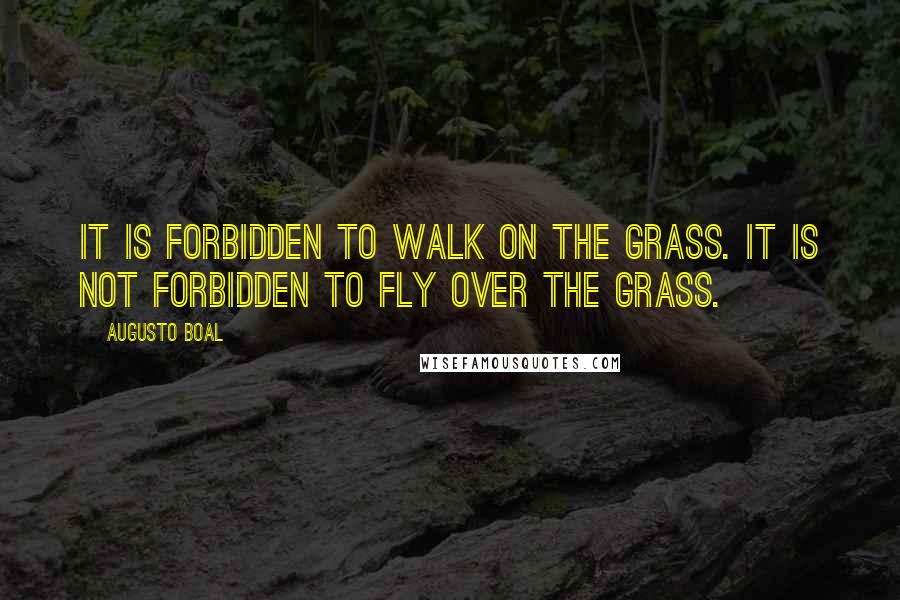 Augusto Boal Quotes: It is forbidden to walk on the grass. It is not forbidden to fly over the grass.