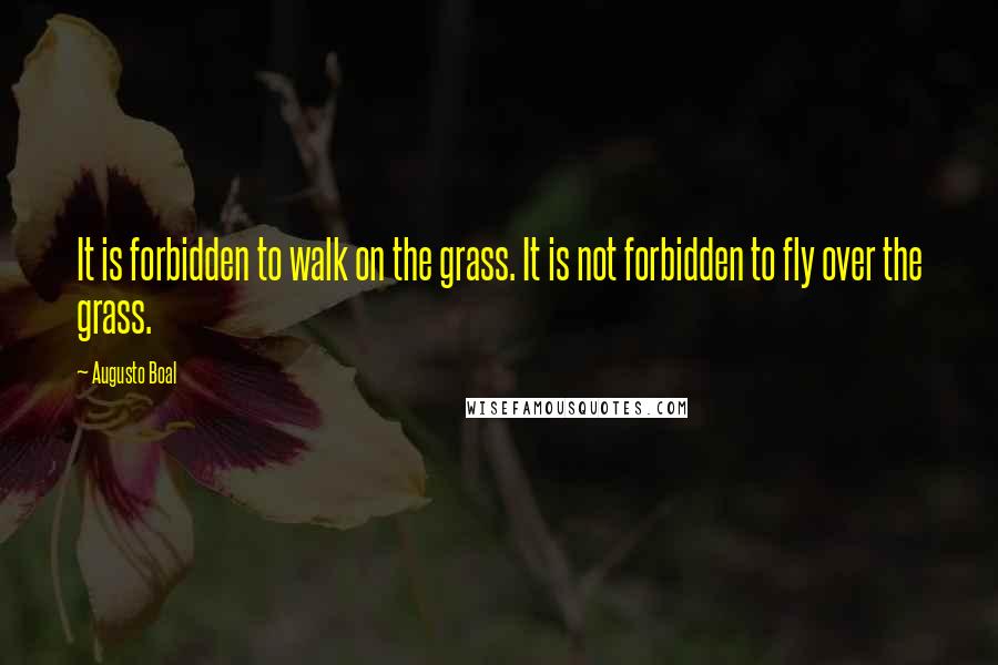 Augusto Boal Quotes: It is forbidden to walk on the grass. It is not forbidden to fly over the grass.