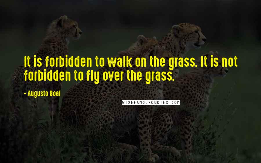 Augusto Boal Quotes: It is forbidden to walk on the grass. It is not forbidden to fly over the grass.
