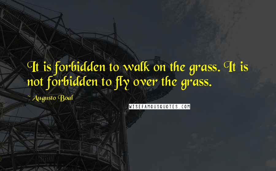 Augusto Boal Quotes: It is forbidden to walk on the grass. It is not forbidden to fly over the grass.