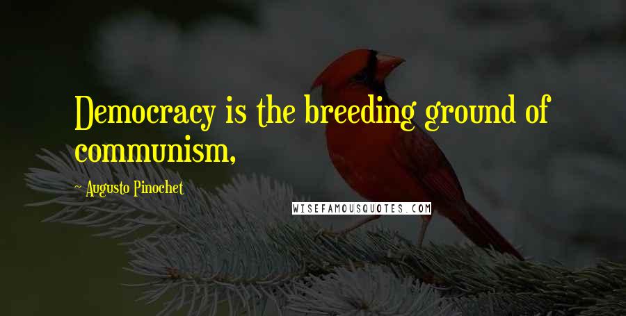 Augusto Pinochet Quotes: Democracy is the breeding ground of communism,