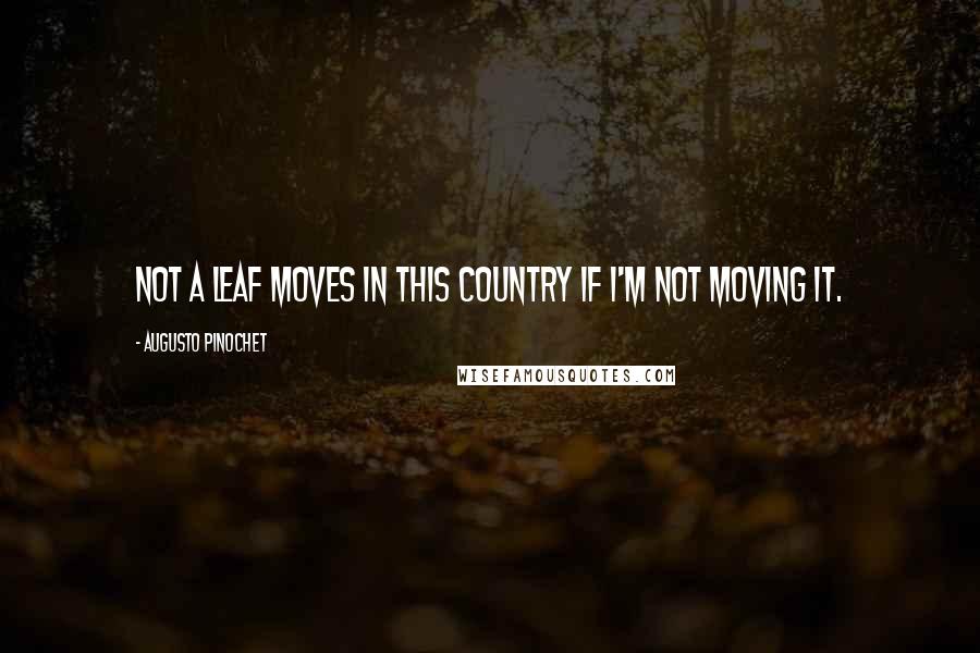 Augusto Pinochet Quotes: Not a leaf moves in this country if I'm not moving it.