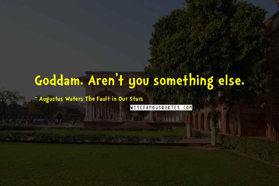 Augustus Waters The Fault In Our Stars Quotes: Goddam. Aren't you something else.
