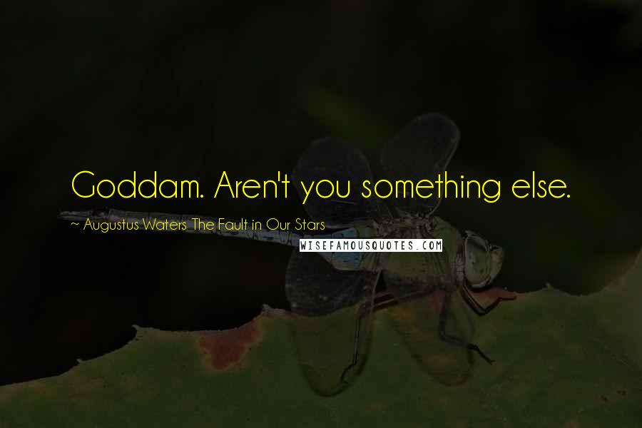 Augustus Waters The Fault In Our Stars Quotes: Goddam. Aren't you something else.