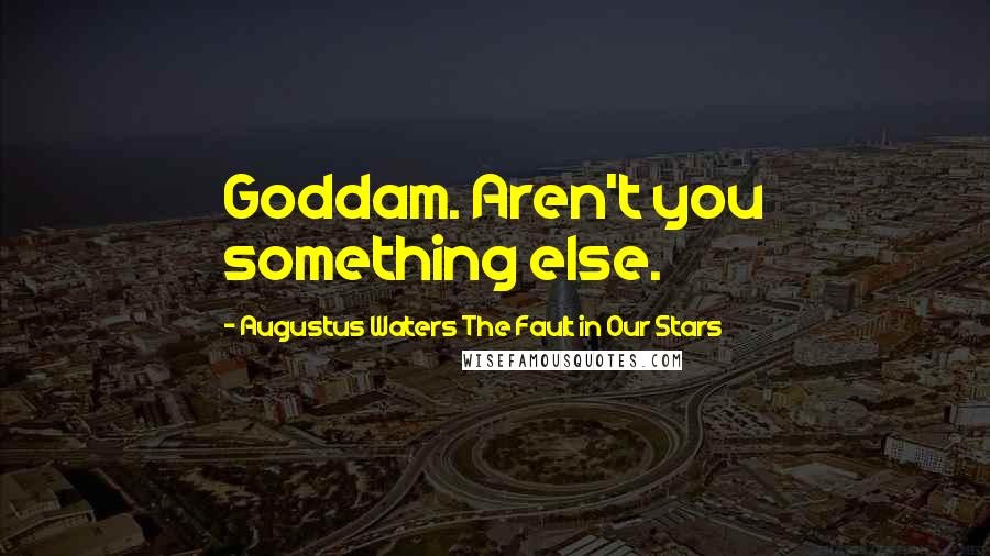 Augustus Waters The Fault In Our Stars Quotes: Goddam. Aren't you something else.