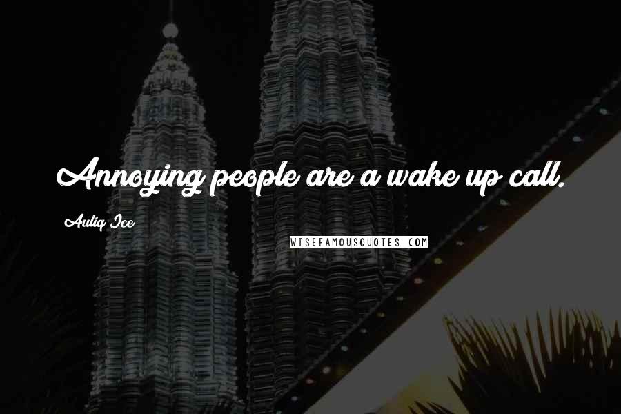 Auliq Ice Quotes: Annoying people are a wake up call.