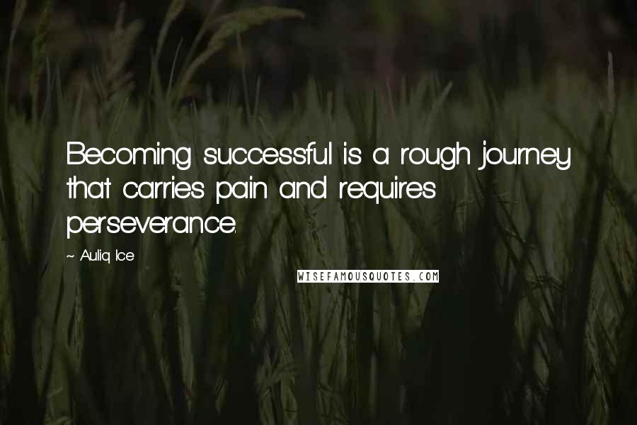 Auliq Ice Quotes: Becoming successful is a rough journey that carries pain and requires perseverance.