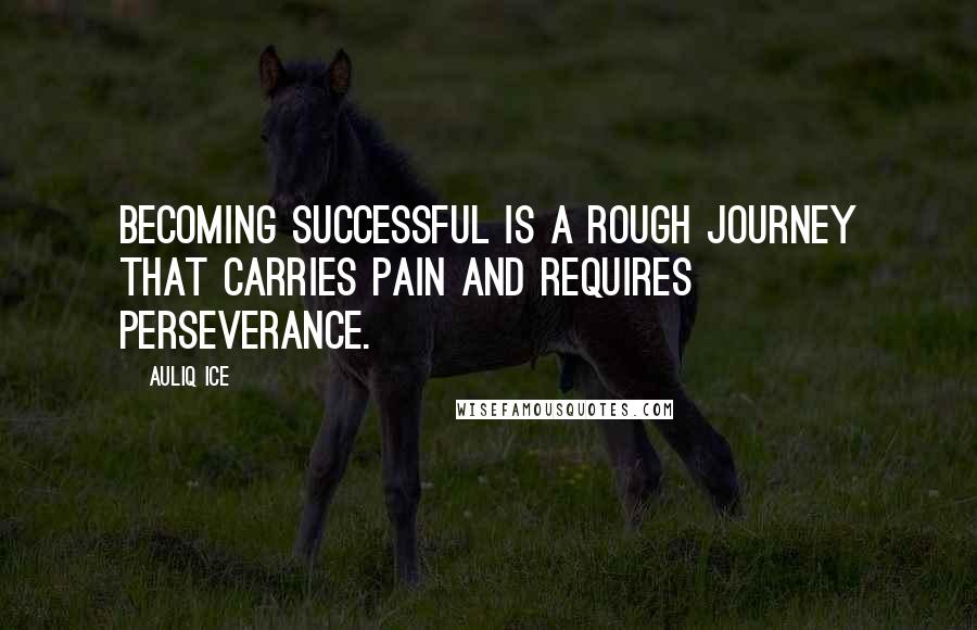 Auliq Ice Quotes: Becoming successful is a rough journey that carries pain and requires perseverance.