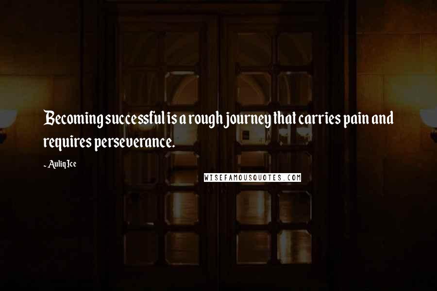 Auliq Ice Quotes: Becoming successful is a rough journey that carries pain and requires perseverance.