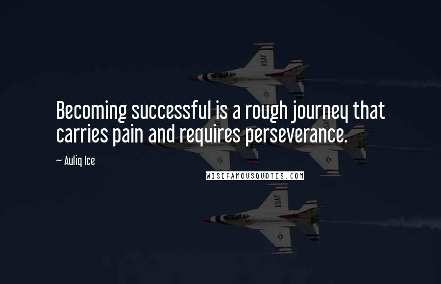 Auliq Ice Quotes: Becoming successful is a rough journey that carries pain and requires perseverance.