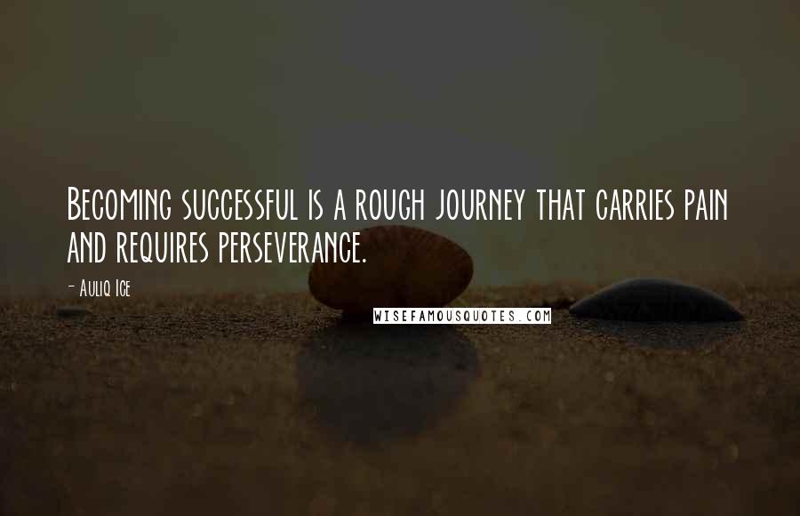 Auliq Ice Quotes: Becoming successful is a rough journey that carries pain and requires perseverance.