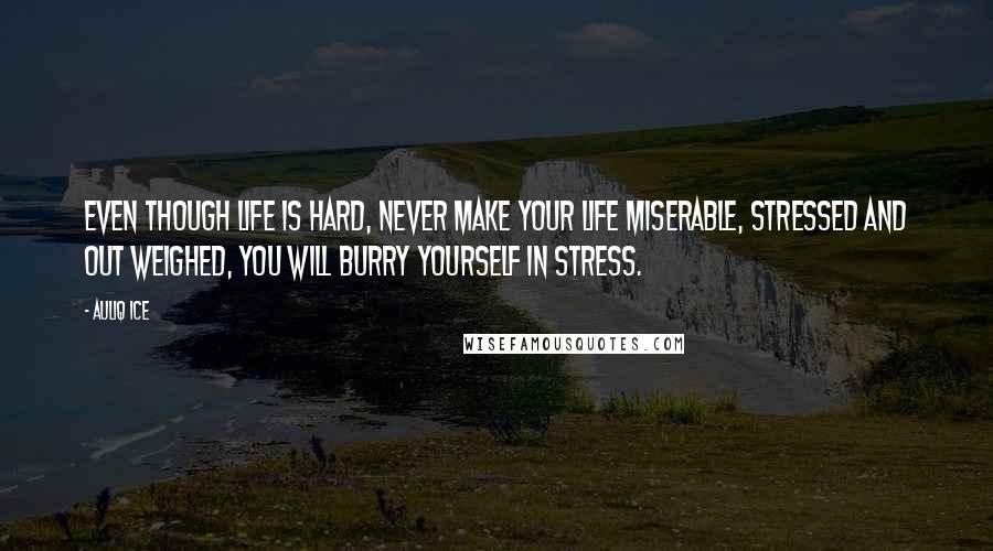 Auliq Ice Quotes: Even though life is hard, never make your life miserable, stressed and out weighed, you will burry yourself in stress.