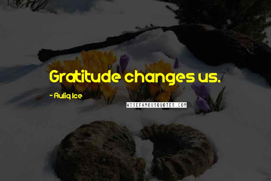 Auliq Ice Quotes: Gratitude changes us.
