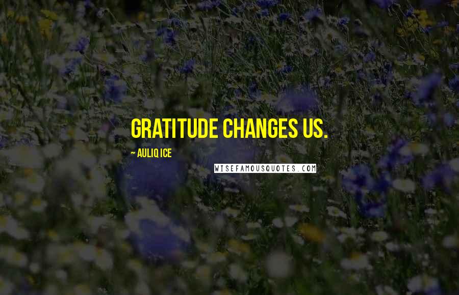 Auliq Ice Quotes: Gratitude changes us.