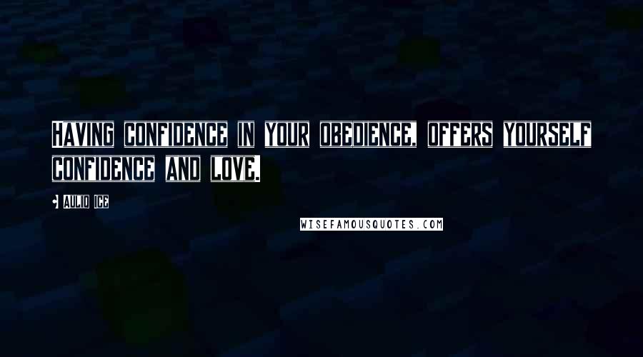 Auliq Ice Quotes: Having confidence in your obedience, offers yourself confidence and love.