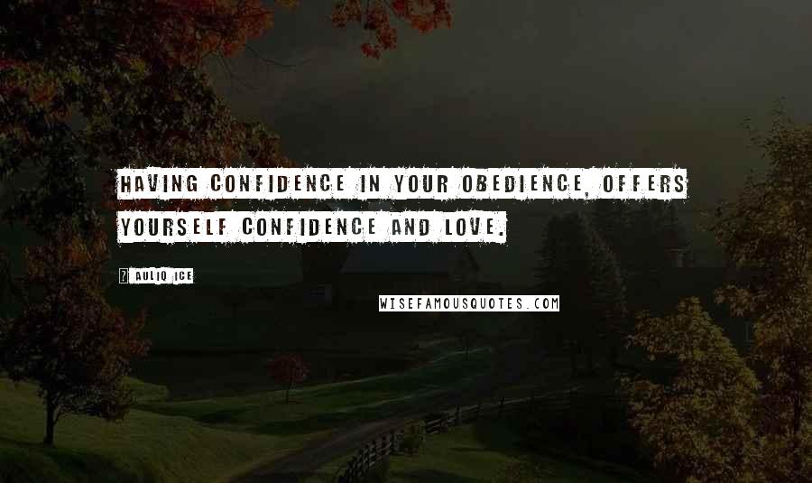 Auliq Ice Quotes: Having confidence in your obedience, offers yourself confidence and love.