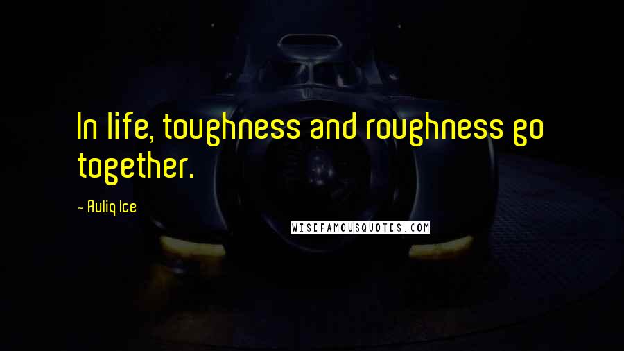 Auliq Ice Quotes: In life, toughness and roughness go together.